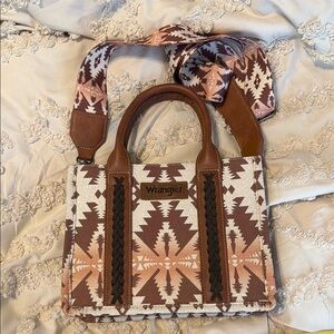 Wrangler Brown and Cream Patterned Women's Crossbody Bag